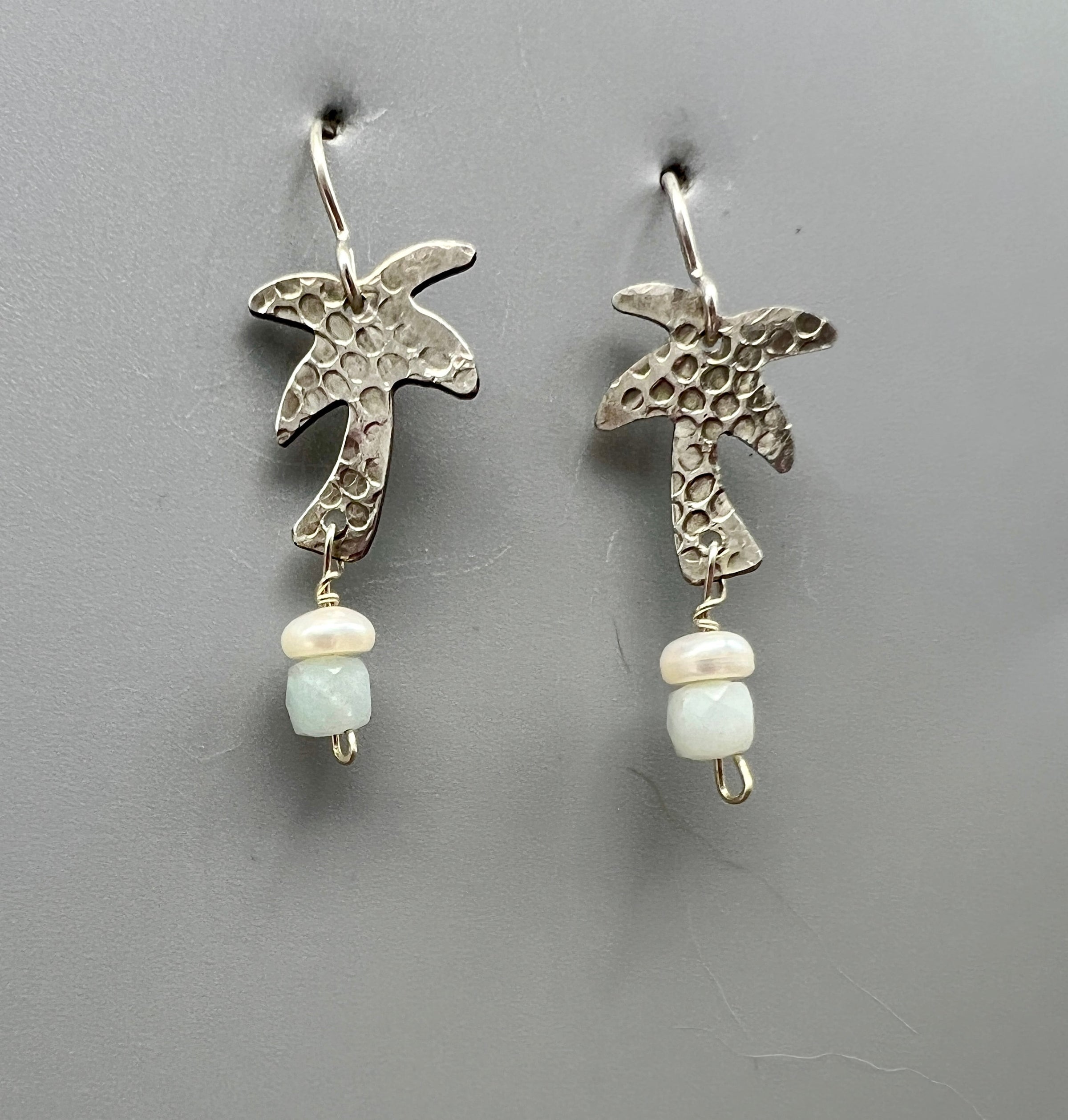 Palm tree earrings silver shop